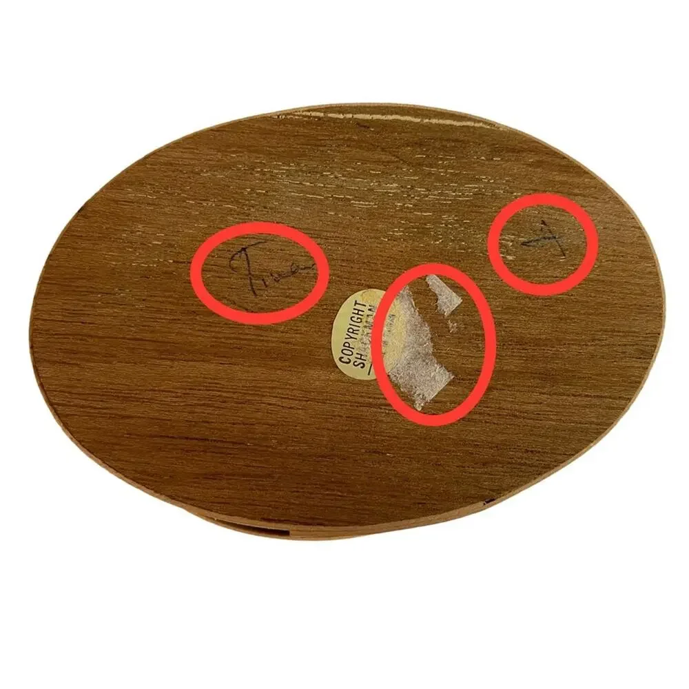 Vintage Shackman Wooden Oval Gift Box Currier & Ives Central Park Skating READ